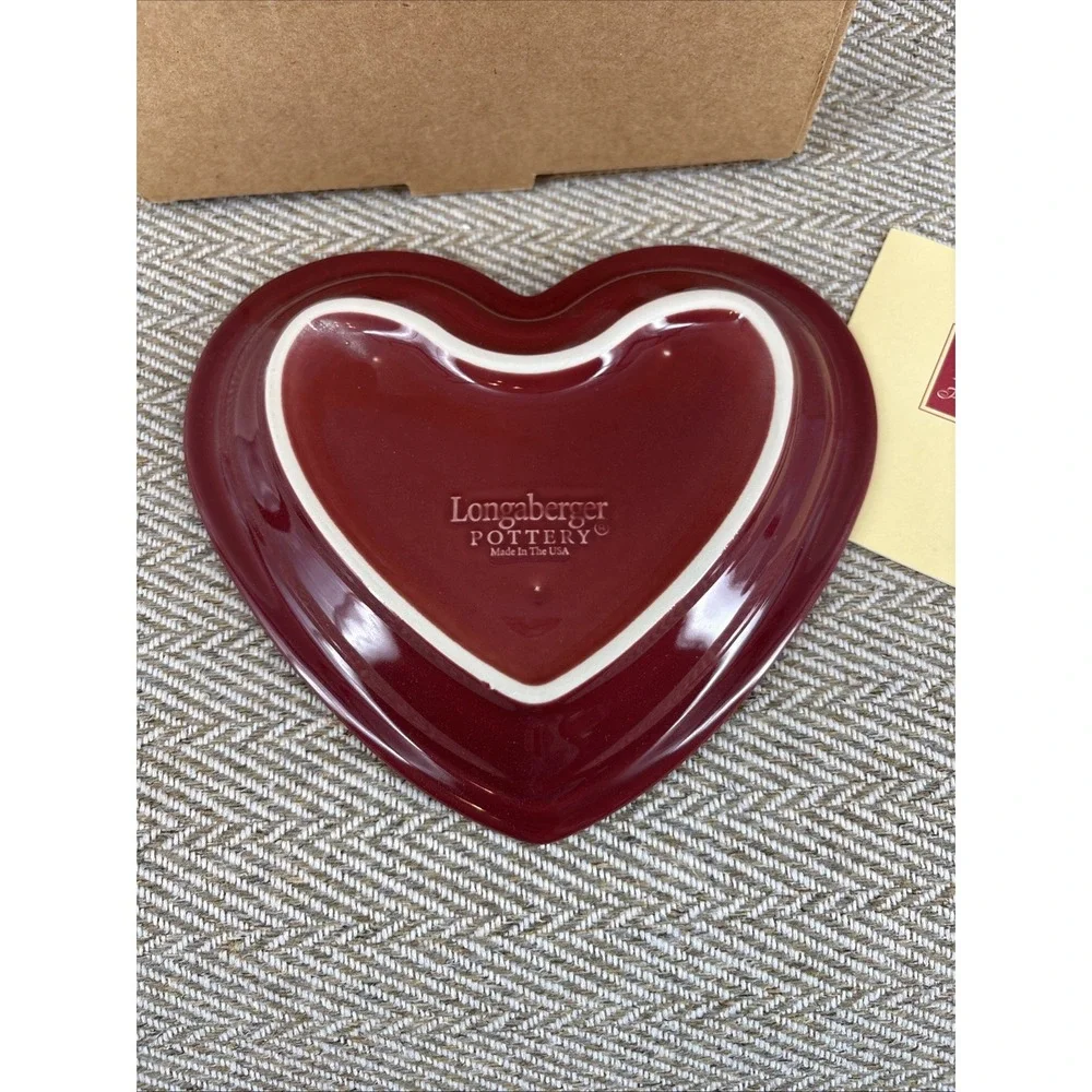 Longaberger Pottery 2001 Red Heart Plate #30506 Made in the USA